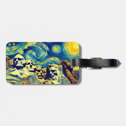 Sterrennacht Mt. Rushmore South Dakota Bagagelabel (Achterkant horizontaal)