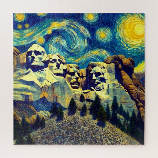Sterrennacht Mt. Rushmore South Dakota Legpuzzel (Verticaal)