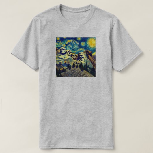 Sterrennacht Mt. Rushmore South Dakota T-shirt (Design voorkant)