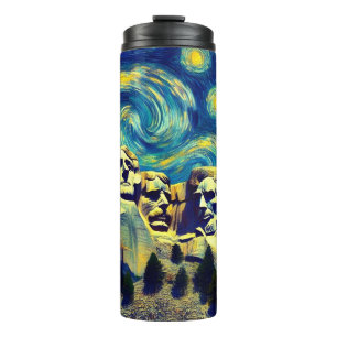 Sterrennacht Mt. Rushmore South Dakota Thermosbeker