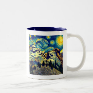 Sterrennacht Mt. Rushmore South Dakota Tweekleurige Koffiemok