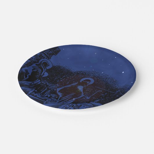 Sterrennacht Nativiteit Papieren Bordje (Gekanteld)