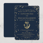 Sterrennacht Nautical Anchor Beach Wedding Kaart (Voorkant / Achterkant)