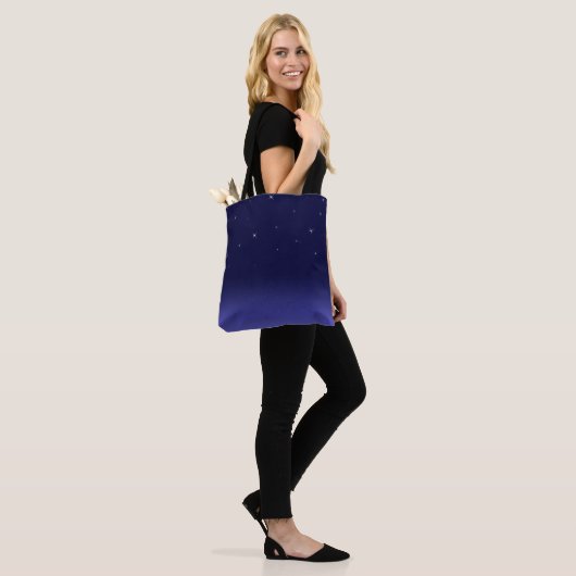 Sterrennacht, Navy Blue Canvas tas (Op model)