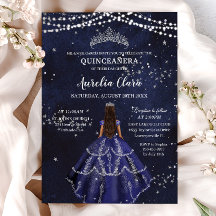 Sterrennacht Navy Blue Dress Silver Quinceañera