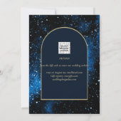 Sterrennacht Navy Blue Gold Wedding SAVE DATE Kaart (Achterkant)