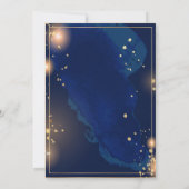 Sterrennacht Navy Blue Silver Glitter Wedding Kaart (Achterkant)