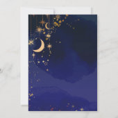 Sterrennacht Navy Blue Silver Glitter Wedding Kaart (Achterkant)