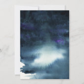 Sterrennacht Navy Blue Silver Glitter Wedding Kaart (Achterkant)