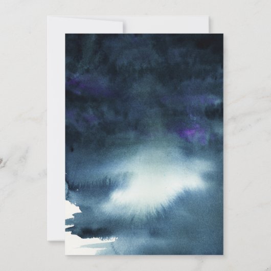 Sterrennacht Navy Blue Silver Glitter Wedding Kaart (Achterkant)