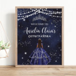 Sterrennacht Navy Blue Silver Quinceañera Sweet 16 Poster<br><div class="desc">Personaliseer deze mooie sterrennacht quinceañera verjaardagswelkomstbord poster met uw eigen formulering gemakkelijk en snel. Klik gewoon op de knop "Bewerken met ontwerpgereedschappen" om de tekst, tekst, lettertypestijl, tekengrootte en letterkleur te wijzigen. U kunt ook tekst toevoegen of verwijderen en afbeeldingen verplaatsen of verwijderen. Het prinsessenmeisje en de kroon zijn beweegbaar,...</div>