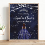 Sterrennacht Navy Blue Silver Quinceañera Verjaard Poster<br><div class="desc">Personaliseer deze mooie sterrennacht quinceañera verjaardagswelkomstbord poster met uw eigen formulering gemakkelijk en snel. Klik gewoon op de knop "Bewerken met ontwerpgereedschappen" om de tekst, tekst, lettertypestijl, tekengrootte en letterkleur te wijzigen. U kunt ook tekst toevoegen of verwijderen en afbeeldingen verplaatsen of verwijderen. Het prinsessenmeisje en de kroon zijn beweegbaar,...</div>