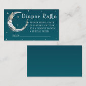 Sterrennacht Navy Boho Pampas Grass Diaper Raffle Informatiekaartje (Voorkant / Achterkant)