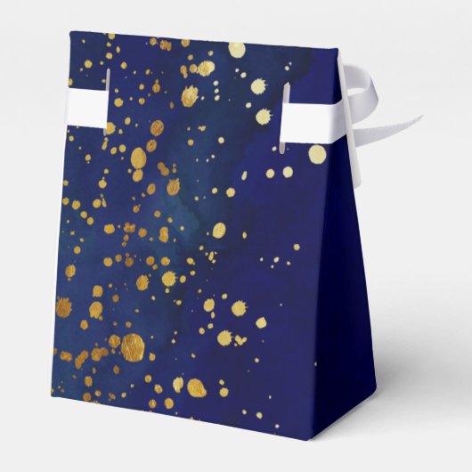 Sterrennacht Navy en Faux Gold Glitter Bedankdoosjes (Achterkant)