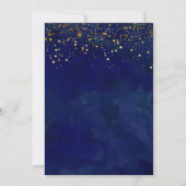 Sterrennacht Navy en Faux Gold Glitter Kaart (Achterkant)