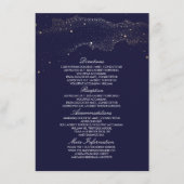 Sterrennacht Navy en Gold Wedding Informatie Informatiekaartje (Voorkant)