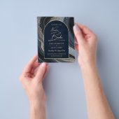 Sterrennacht Navy Gold Agate NUESTRA BODA Invite Flyer (Hand)