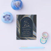 Sterrennacht Navy Gold Agate NUESTRA BODA Invite Flyer (Enkel)