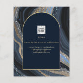 Sterrennacht Navy Gold Agate Wedding SAVE DATE Flyer (Achterkant)