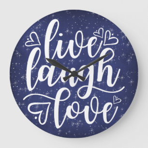 Sterrennacht Navy Live Laugh Love Gezegde Wall Grote Klok