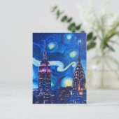 Sterrennacht New York Briefkaart (Staand voorkant)