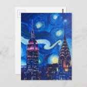 Sterrennacht New York Briefkaart (Voorkant / Achterkant)
