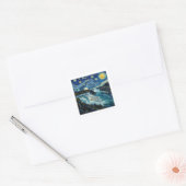 Sterrennacht Niagara Falls Vierkante Sticker (Envelop)
