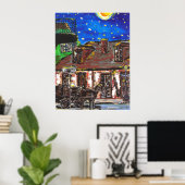 Sterrennacht Old Black Smith Shop Poster (Thuiskantoor)