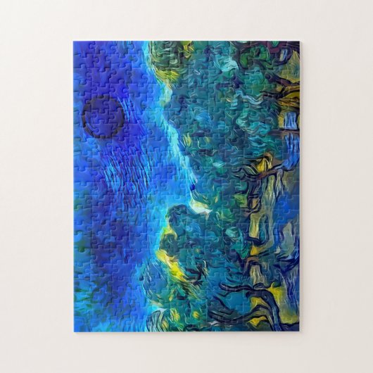 Sterrennacht olijfbomen legpuzzel (Verticaal)