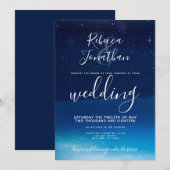 Sterrennacht onder de uitnodiging voor het huwelij (Voorkant / Achterkant)