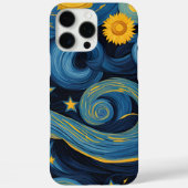 Sterrennacht ontmoet zonnebloempatroon Case-Mate iPhone case (Achterkant)