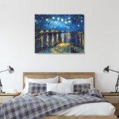 Sterrennacht op de Rijn | Van Gogh | Canvas Afdruk (Insitu (Slaapkamer))