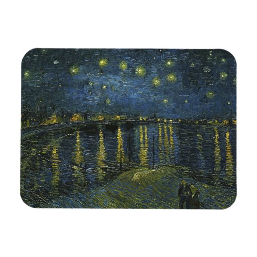 Sterrennacht op de Rijn, Vincent van Gogh Magneet (Horizontaal)