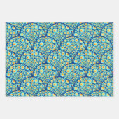 Sterrennacht op Zee Doodle Art Deco Scallop Inpakpapier Vel (Voorkant)