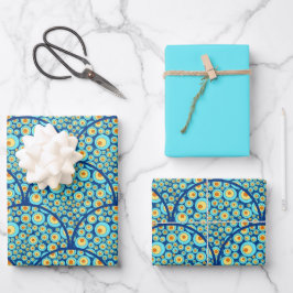 Sterrennacht op Zee Doodle Art Deco Scallop Inpakpapier Vel