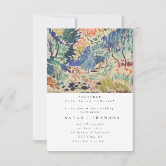 Sterrennacht Oud schilderij bruiloft uitnodiging (Voorkant)