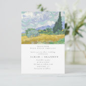 Sterrennacht Oud schilderij bruiloft uitnodiging (Staand voorkant)