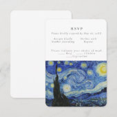 Sterrennacht Oude schilderbruiloft RSVP Kaart (Voorkant / Achterkant)