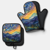 Sterrennacht Ovenwant & Pannenlap Set (Voorkant / Achterkant)