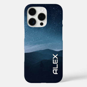 Sterrennacht over bergketen iPhone 16 pro hoesje