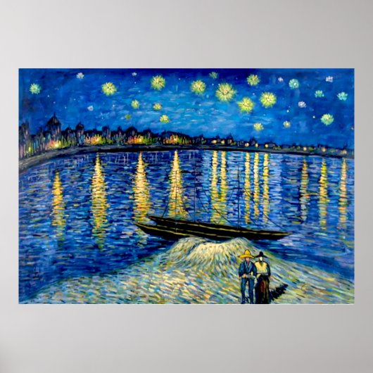Sterrennacht over de Rhône door Vicent van Gogh Poster (Voorkant)