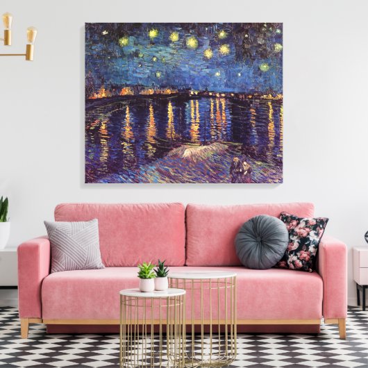 Sterrennacht over de Rhône door Vincent van Gogh Canvas Afdruk (Insitu (Woonkamer))