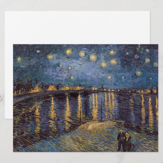 Sterrennacht over de Rhône door Vincent van Gogh Feestdagenkaart (Voorkant / Achterkant)