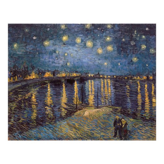 Sterrennacht over de Rhône door Vincent van Gogh Foto Afdruk (Voorkant)