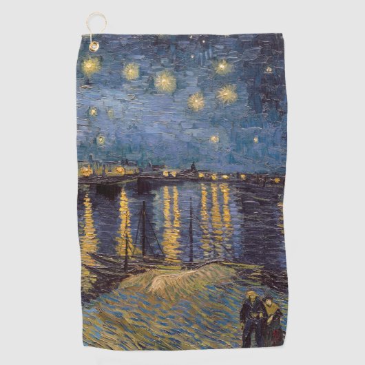 Sterrennacht over de Rhône door Vincent van Gogh Golfhanddoek (Voorkant)