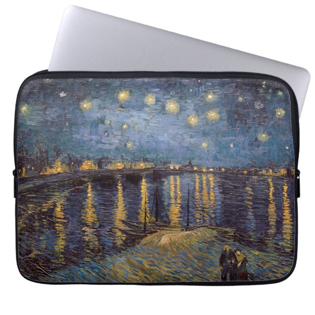 Sterrennacht over de Rhône door Vincent van Gogh Laptop Sleeve (Voorkant)