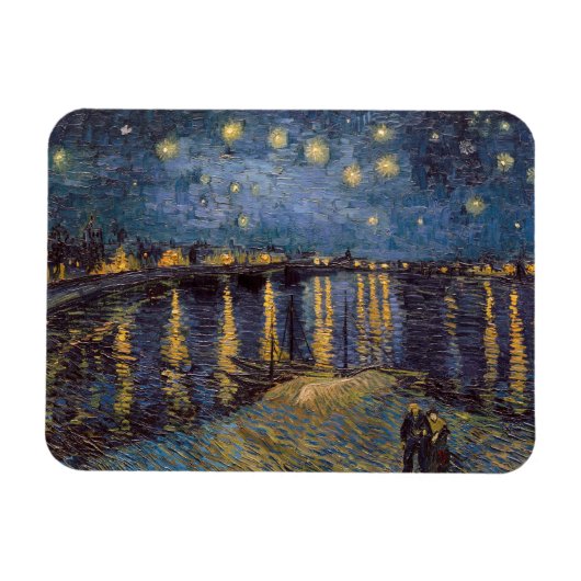 Sterrennacht over de Rhône door Vincent van Gogh Magneet (Horizontaal)