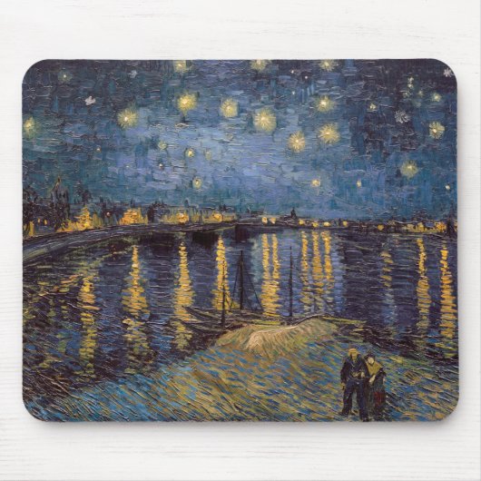 Sterrennacht over de Rhône door Vincent van Gogh Muismat (Voorkant)