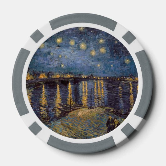 Sterrennacht over de Rhône door Vincent van Gogh Poker Chips (Achterkant)