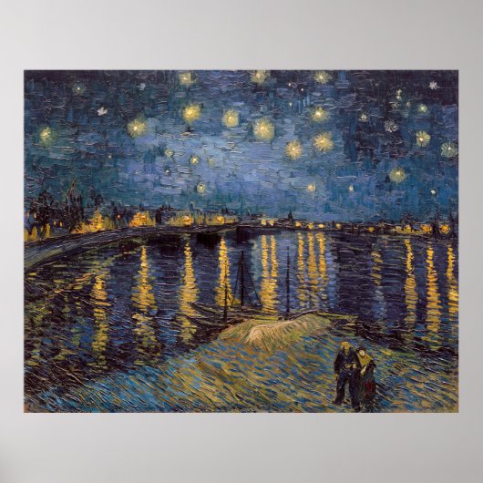 Sterrennacht over de Rhône door Vincent van Gogh Poster (Voorkant)